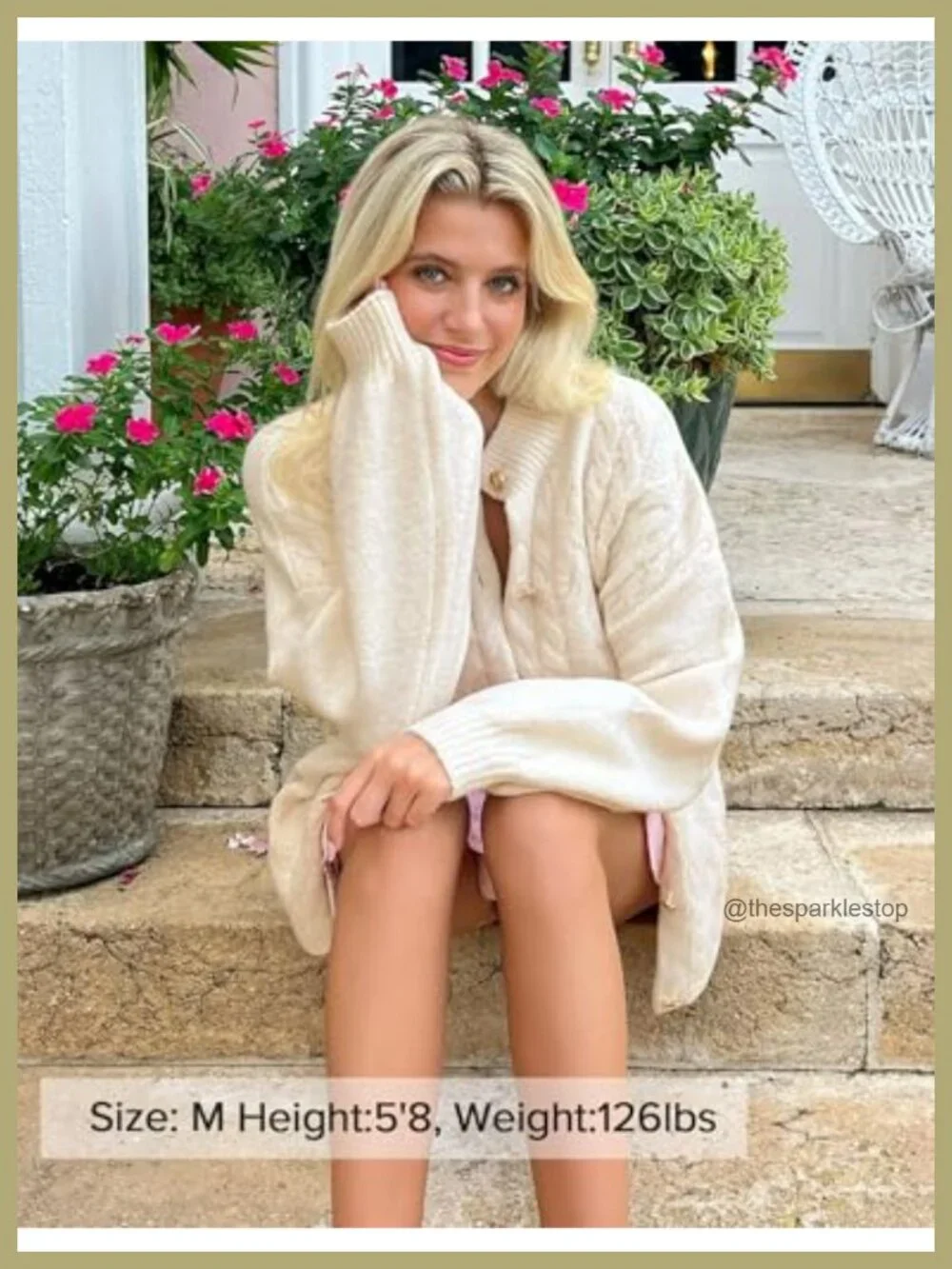 Oversized Long Lantern Sleeve Chunky Knit Cardigan | Drop Shoulder Button Down